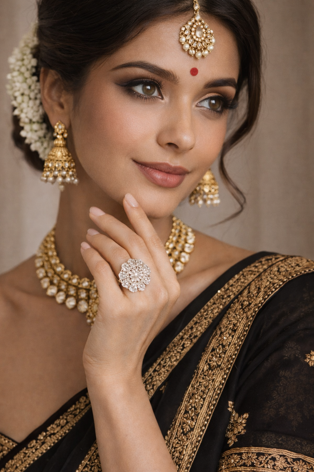 Elegant Floral Diamond Ring - Image 2